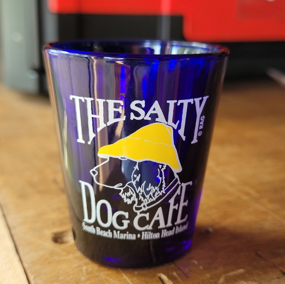 The Salty Dog Cafe Blue Shot Glass